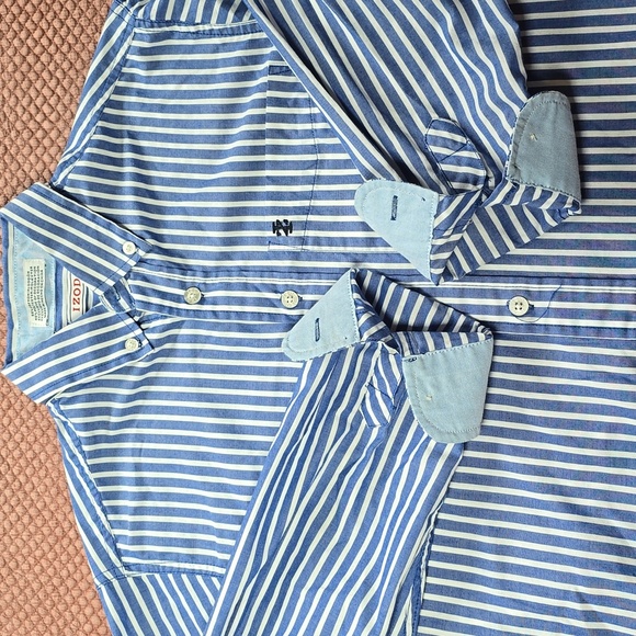 Izod Other - Izod Youth Blue and White Striped Button Down Shirt - Size 10/12